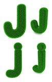 Letter J made of grass