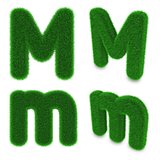 Letter M made of grass