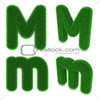 Letter M made of grass