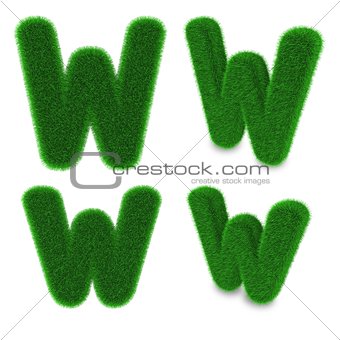 Letter W made of grass