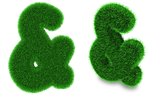 Ampersand sign made of grass