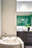 Modern Bathroom using soft Green Pastel Colors