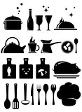 set kitchen tools silhouette