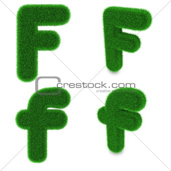 Letter F made of grass