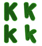 Letter K made of grass