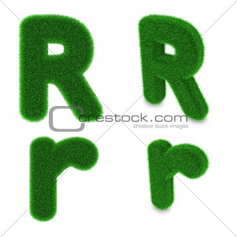 Letter R made of grass