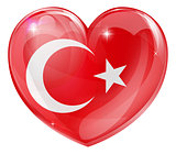 Turkish flag love heart