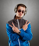 Man in Glasses With Headphones