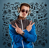 Man in Glasses With Headphones