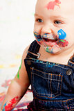 cute little toddler baby colorful creative