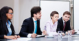 business team on table in office conference
