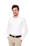 smiling man in casual business outfit isolated