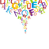Background with colorful letters