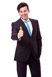 successful young business man smiling isolated 