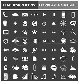 Web and mobile flat design icons, elements, buttons