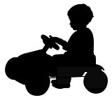baby boy on bicycle silhouette vector