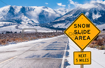 Snow Slide Area Sign