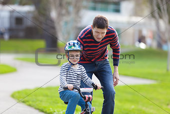 family biking