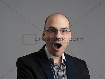 Man with astonished expression