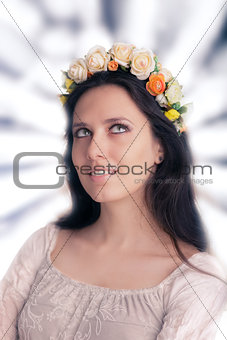 Woman with Floral Wreath