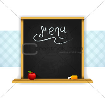 Wooden chalkboard for restaurant menu