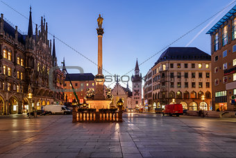 Old Town Hall and Marienplatz in the Morning, Munich, Bavaria, G
