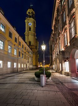 Theatinerkirche and Odeonplatz in the Evening, Munich, Bavaria, 