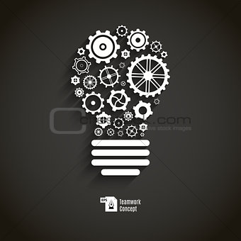 Bulb with gears and cogs.