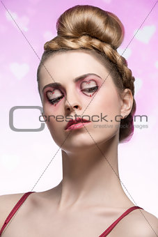 woman with romantic make-up 
