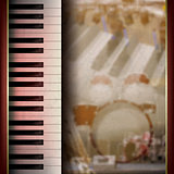 abstract grunge background with piano