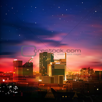 abstract background with city at night