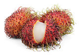 Rambutan fruits isolated on white
