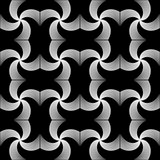 Design seamless monochrome whirl motion pattern. Abstract waving