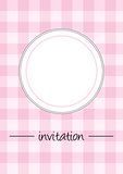 Vector retro pink vintage card or invitation with checkered pattern or grid texture and white space