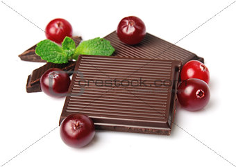 Sweet cranberries and chocolate