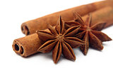 Stars anise and cinnamon sticks