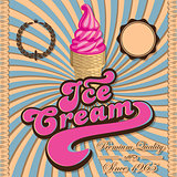 Vintage background with ice cream and inscriptions