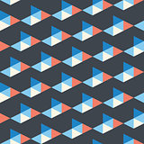 seamless pattern of white, blue, red triangles