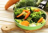 mixed vegetables with carrots and broccoli tasty garnish