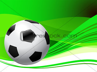 Soccer Ball on abstract green Background