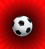 Soccer Ball on Red Background