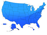USA map in blue