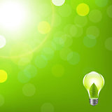 Green Background With Bokeh And Lamp