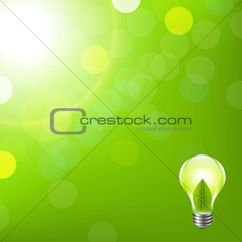 Green Background With Bokeh And Lamp