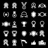 Award icons on black background