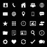 Contact icons on black background