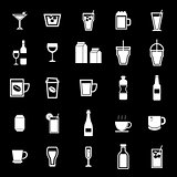 Drink icons on black background