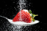 Sweet strawberry with sugar granules