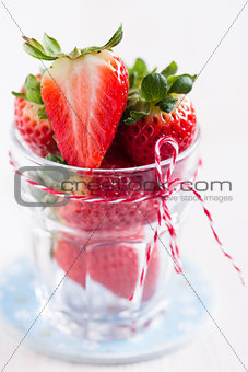 Fresh strawberries in glass
