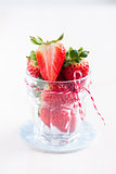 Fresh strawberries in glass